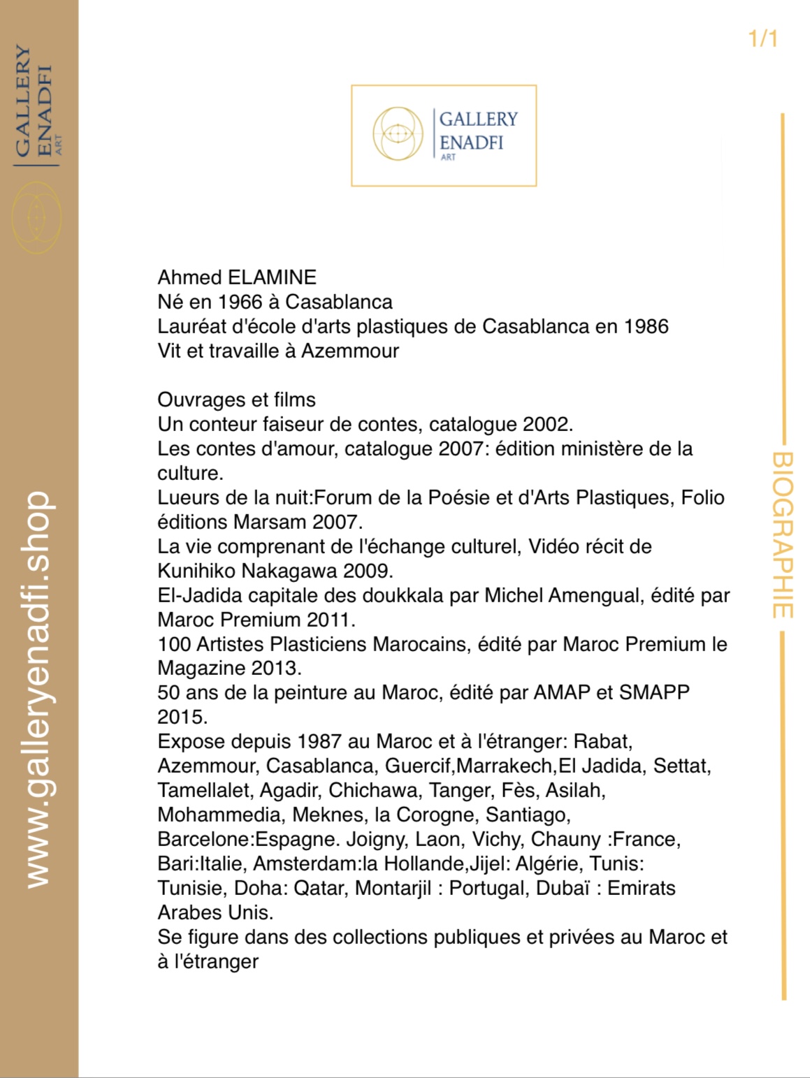 TABLEAU de l’artiste Ahmed ELAMINE